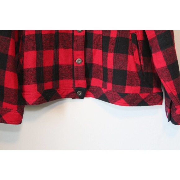 NWT Torrid Sherpa Lined Trucker Buffalo Plaid Jacket Red Plus Size 3 3X H12808 - Picture 8 of 14